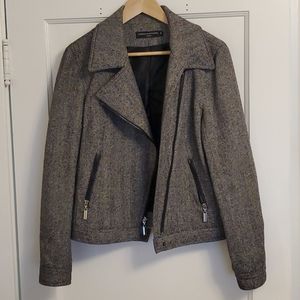 Wool motorcycle style jacket